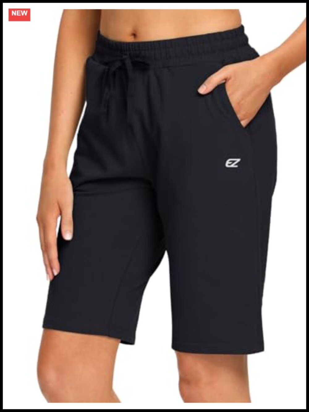 Women's Cotton Blend Bermuda Shorts 10" Inseam with Pockets